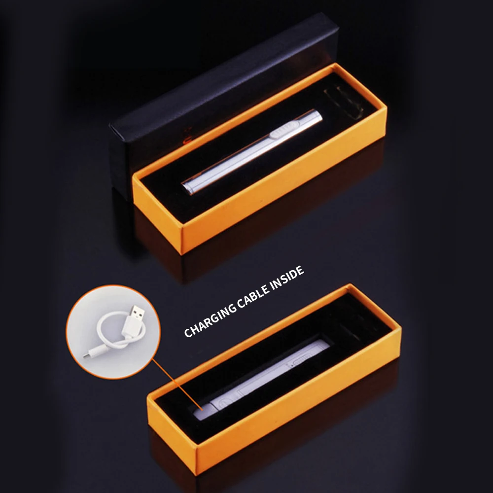 1 шт. креативная Зажигалка для сигарет металлическая форма длинная USB зарядка