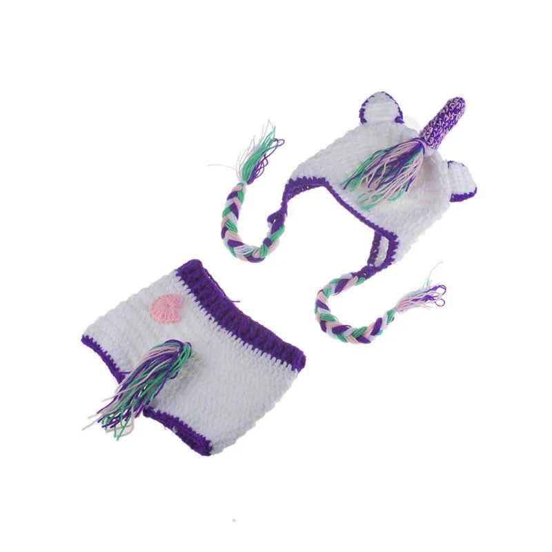 Вязаные для новорожденных с единорогом реквизит фотосессии вязаная детская