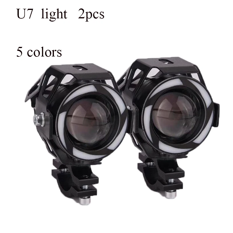 2 шт. светодиодная фара для мотоцикла вождения U7 5 видов цветов ангельский глаз 12 В