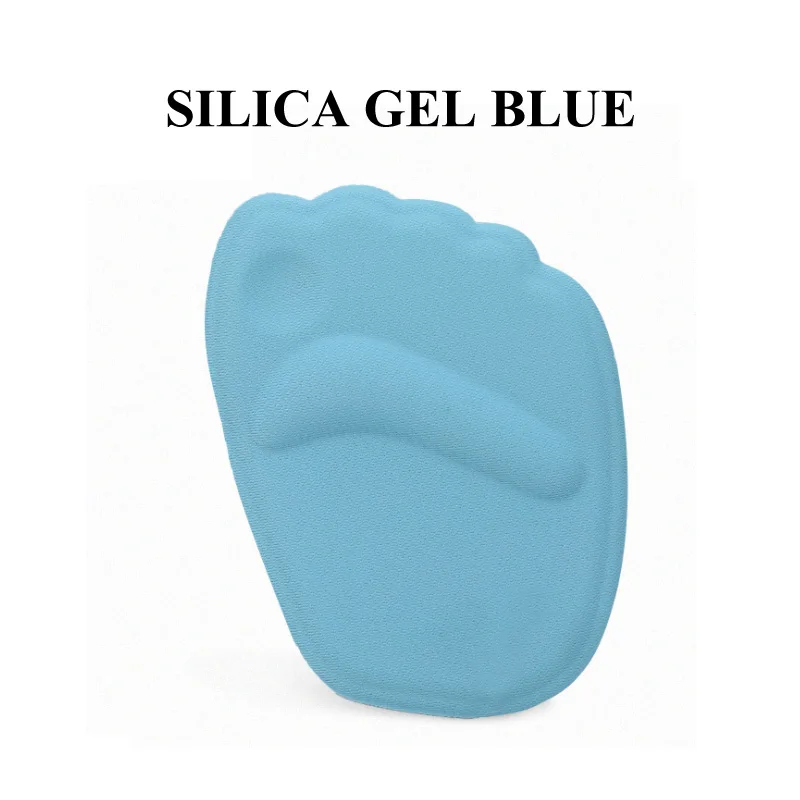 Silica Gel Blue Sunvo 3D Силиконовая гелевая подушечка под стопу для женщин высокие вставки под пятки передние стельки уменьшают трение Массаж Уход за ногами обувь колодки - Цвет: Silica Gel Blue