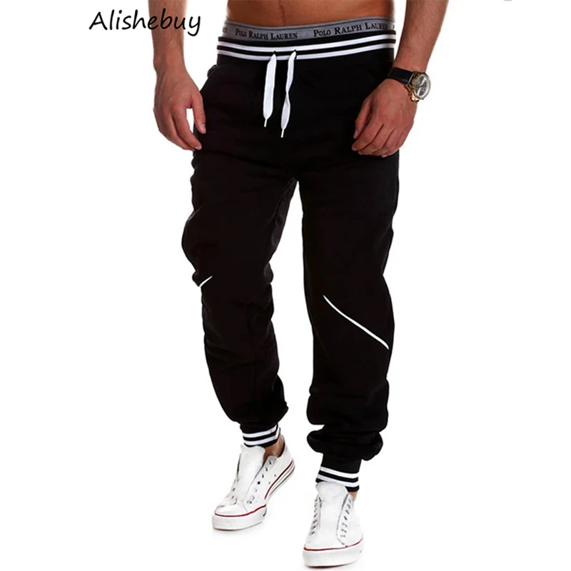 Повседневные мужские брюки на шнуровке с эластичной резинкой талии летние