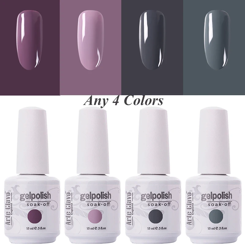 Any Four Color Arte Clavo, новинка 131, цвета, 15 мл, замачивается, блестящая краска, гель, УФ светодиодный гель, лак для ногтей, Гель-лак, набор для маникюра, Базовое покрытие - Цвет: Any Four Color