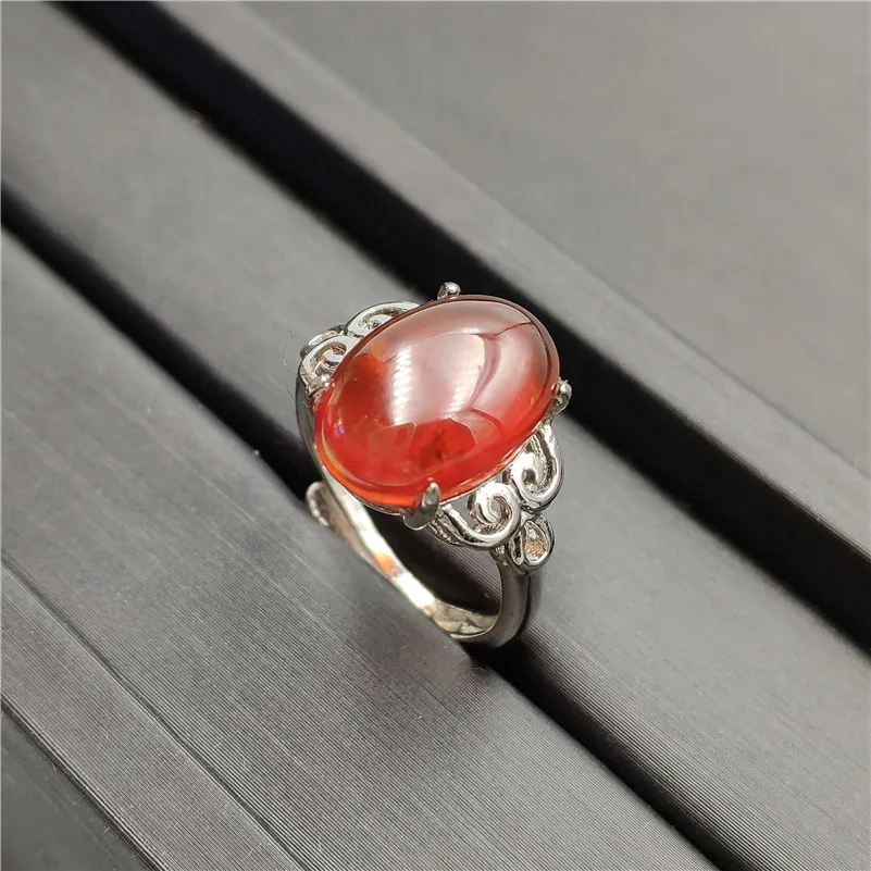 Кольцо из натурального граната женское и мужское Подарок на годовщину красное