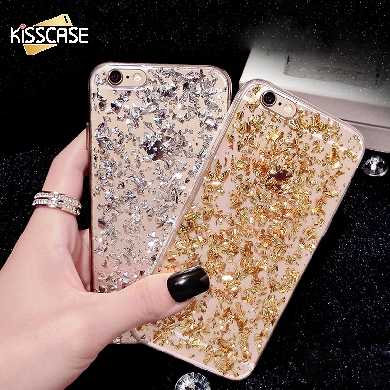 KISSCASE Bling Case For iPhone 5S 6 6S 7 Plus Soft TPU Phone 6s SE Transparent Cover Girl |