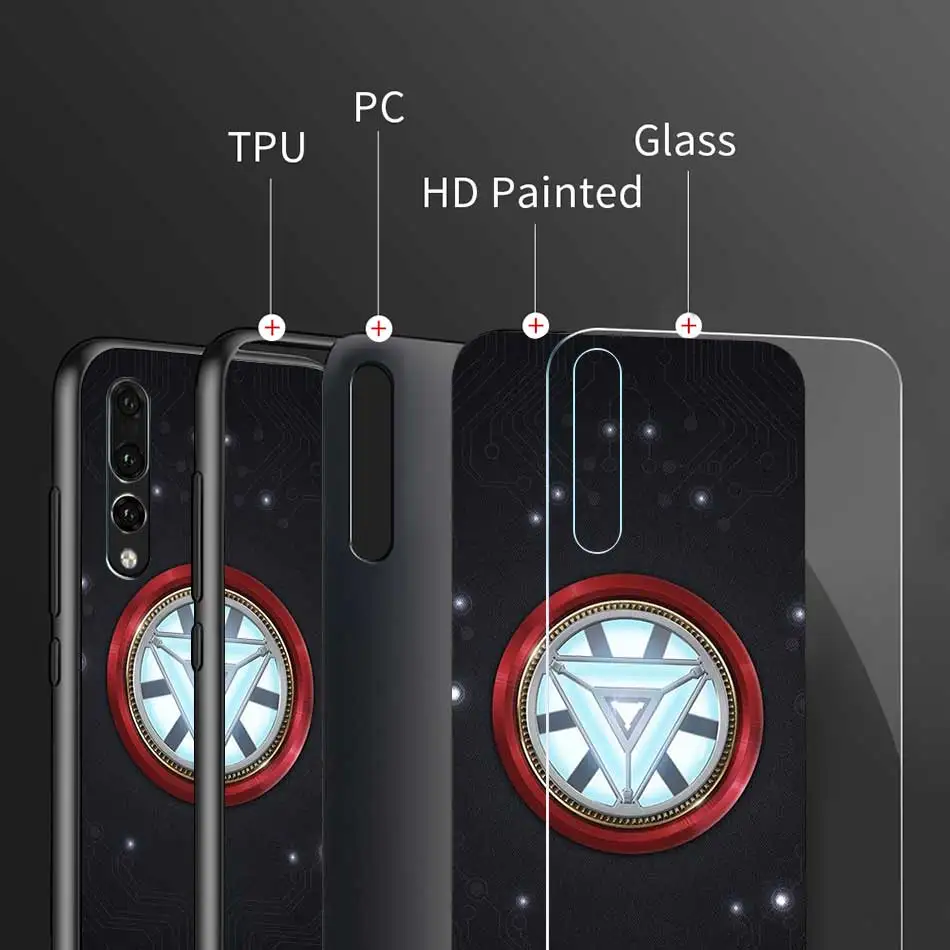 Чехол из закаленного стекла с изображением Железного Человека-паука для huawei P30 Pro P10 P20 P30 Lite mate 10 20 Pro Honor 20 Pro 8X