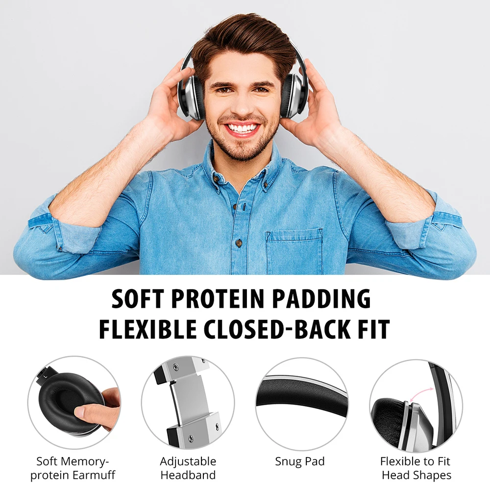 Mpow 059 Bluetooth 4,0 наушники беспроводные наушники гарнитура со встроенным микрофоном Складная повязка на голову для смартфона Pad pc tablet tv