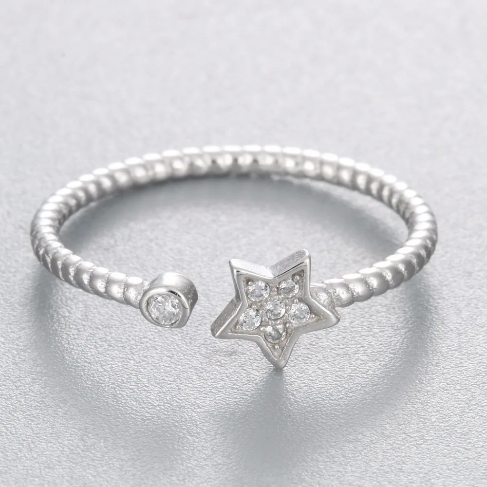 Кольца CHENGXUN с маленькой звездой из циркония открытые регулируемые витые кольца