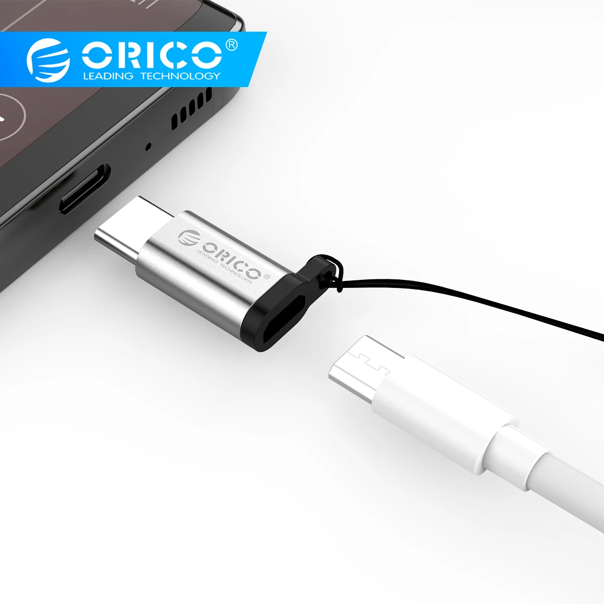 Адаптер ORICO OTG Micro USB Type C из алюминиевого сплава Type-C адаптер для зарядки передачи