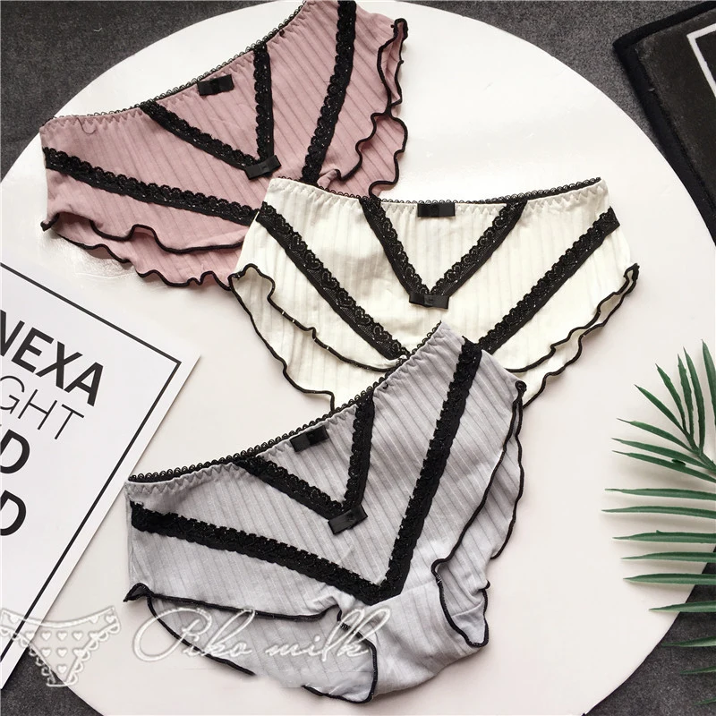 Оригинальные Классические кружевные женские трусы нижнее белье в полоску