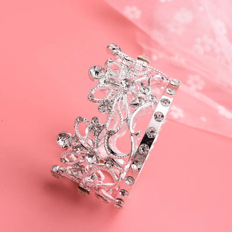 Маленькая круглая Европейская Корона свадебная тиара цветочное украшение для