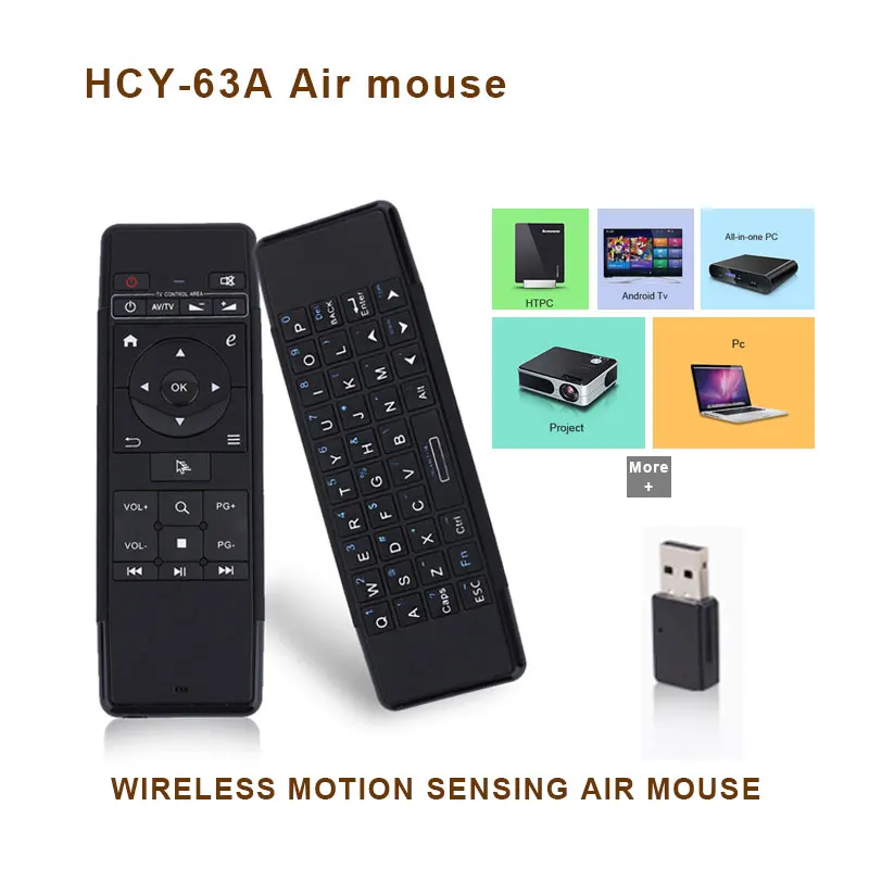 HCY63A новый пульт дистанционного управления беспроводной Клавиатура для Smart tv Android