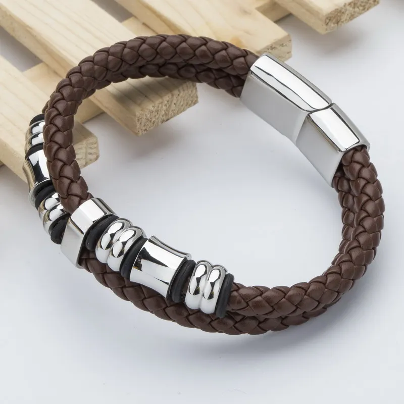 Новые модные брендовые коричневые кожаные браслеты с манжетами для женщин