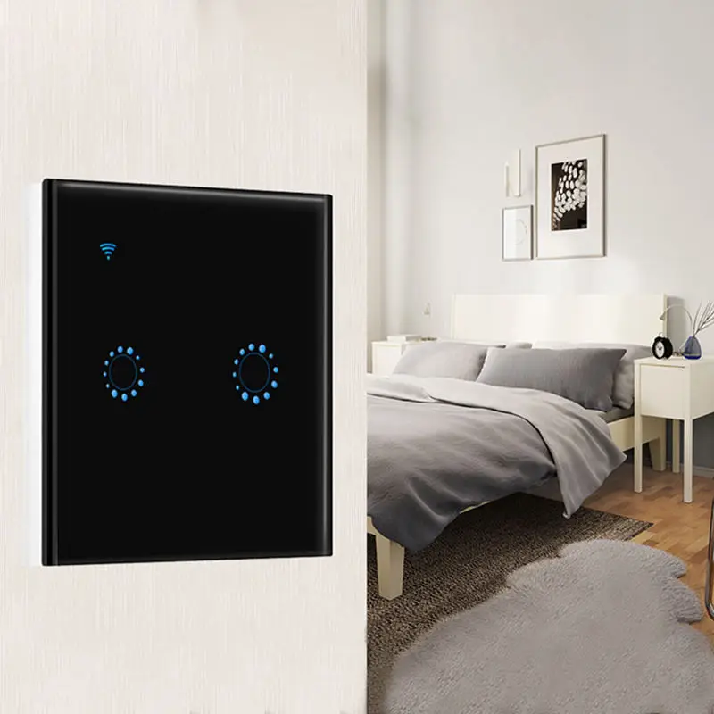 2 комплекта Wifi настенный светильник-переключатель стеклянная панель Пульт дистанционного управления с помощью приложения Ewelink для Amazon Alexa и Google Home Smart Home EU P