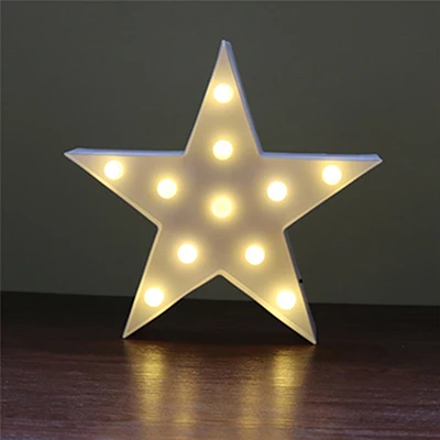 White Star Детская лампа, светодиодный ночник, полумесяц, облако, звезда, настольные лампы для вечеринки, дня рождения, спальни, настенные, для детской комнаты, свадебные украшения - Испускаемый цвет: White Star