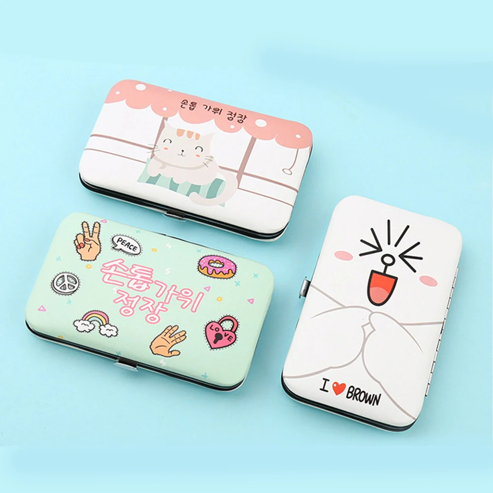 6 в 1 милый набор для ухода за ногтями Инструмент клипер ножницы пинцет маникюрные