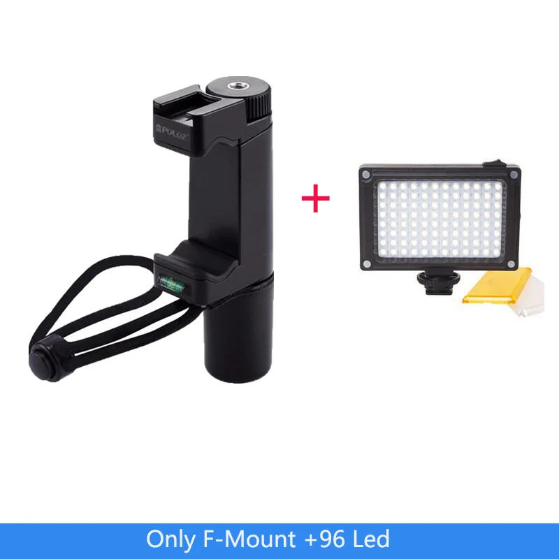 F-Mount смартфон ручка с ремешком на запястье, адаптер для крепления штатива и холодное крепление для обуви для светодиодного видео света и микро - Цвет: Option 3