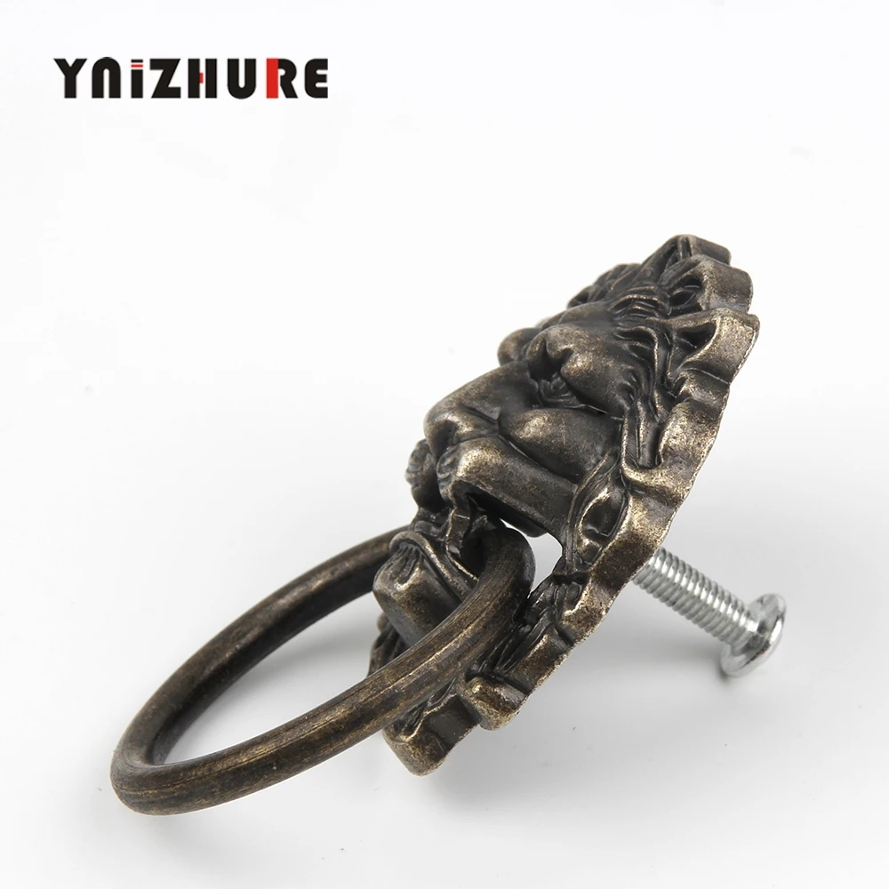 10 шт./лот китайские символы античная бронза Подвеска ручки деревянный ящик комод