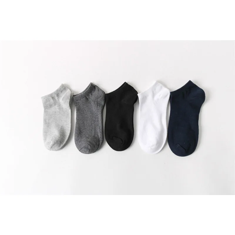 Multicolor Повседневные хлопковые короткие носки мужские однотонные мужские Дышащие носки модные высокого качества хлопковые короткие носки 5 пар/лот лодыжки носок - Цвет: Multicolor