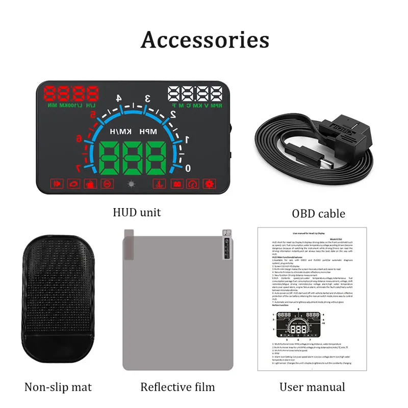 Проектор E350 на 5 8 дюйма с дисплеем HUD для автомобиля проектор hud отображения