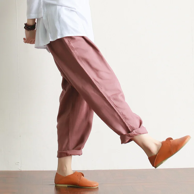 Брюки женские до щиколотки универсальные повседневные эластичные штаны с