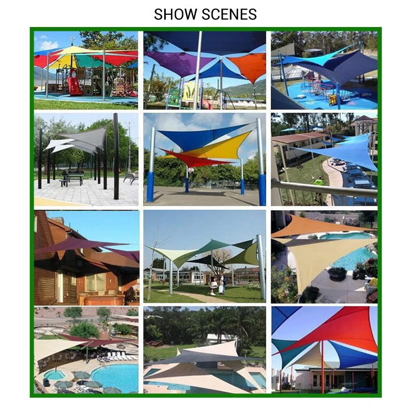 2.4x2.4x2.4m Triangle Sun Shade Sail Canopy Patio Garden Awning UV Block Top Shelter Beige Waterproof Outdoor | Дом и сад