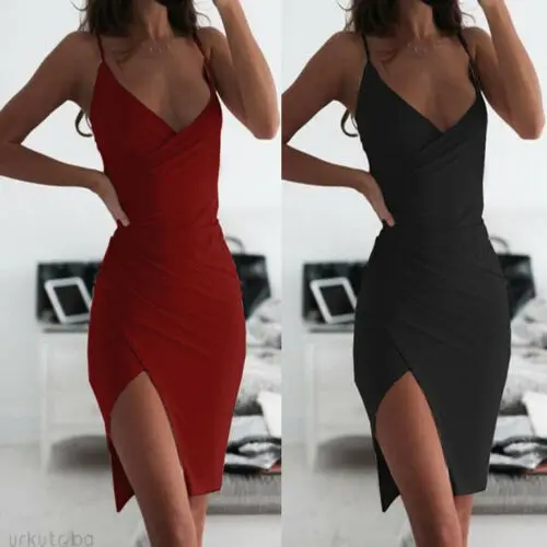 Горячая Распродажа модное женское сексуальное платье с v-образным вырезом без