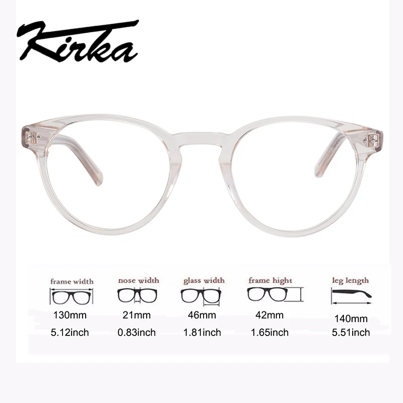 Женские прозрачные очки Kirka круглые оправы для очков близорукости женщин|Женские
