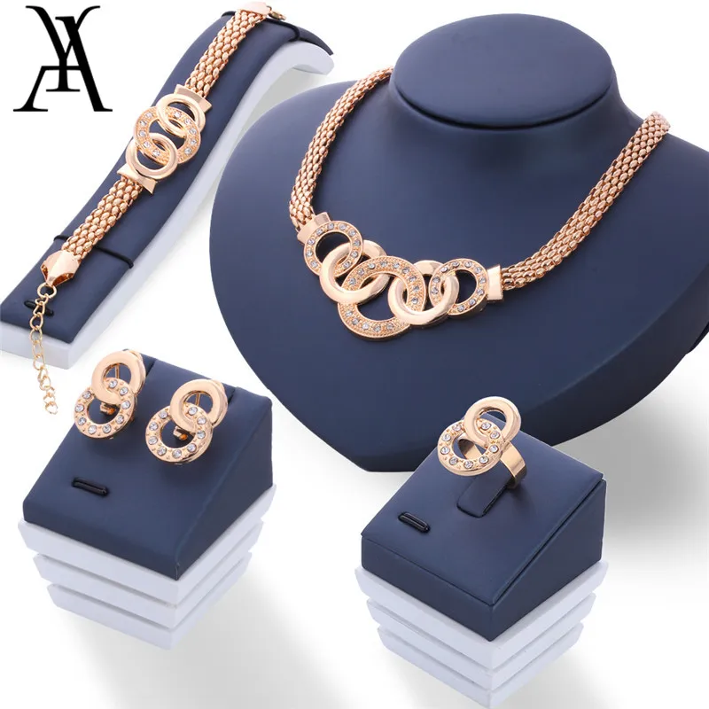 Горячая распродажа бициклическая подключен кристалл африки ювелирные комплект