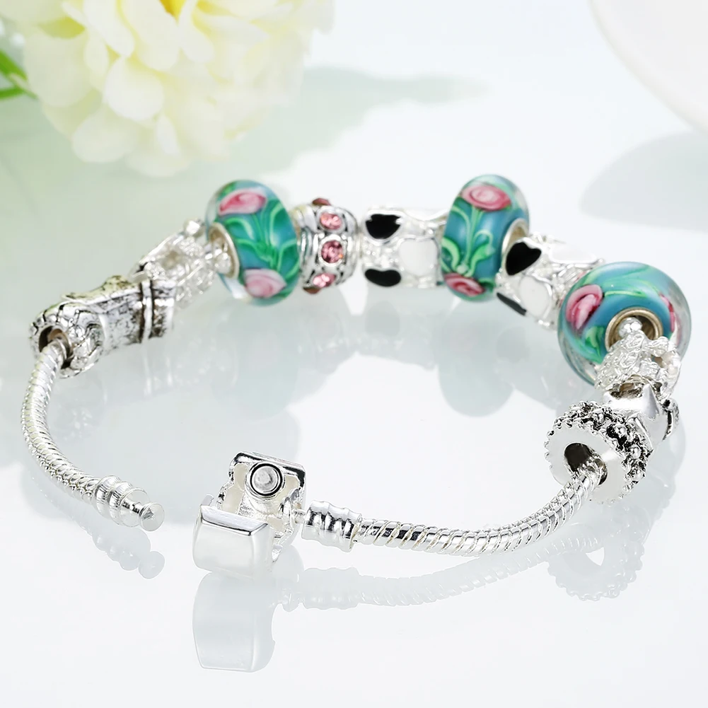 Цвет хрустальные бусины в Европе сочетании с муранское стекло из красной змея