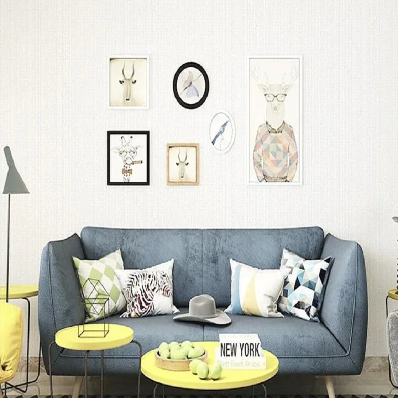 

Self-adhesive wallpaper plain bedroom living room background wall linseed pattern waterproof wallpaper dormitory furniture renov