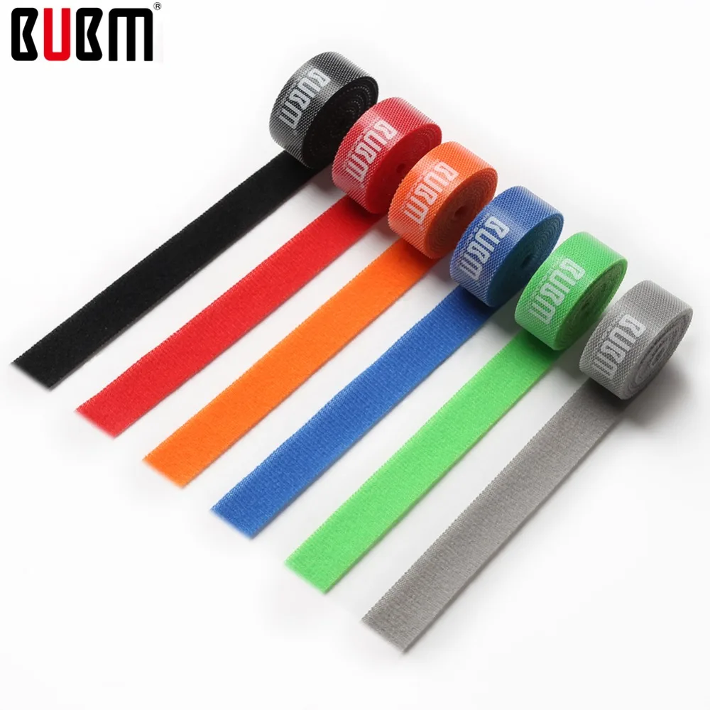 BUBM cable tie wire organizer travel accessories hook and loop touch closures fasteners disorder 1m per color |