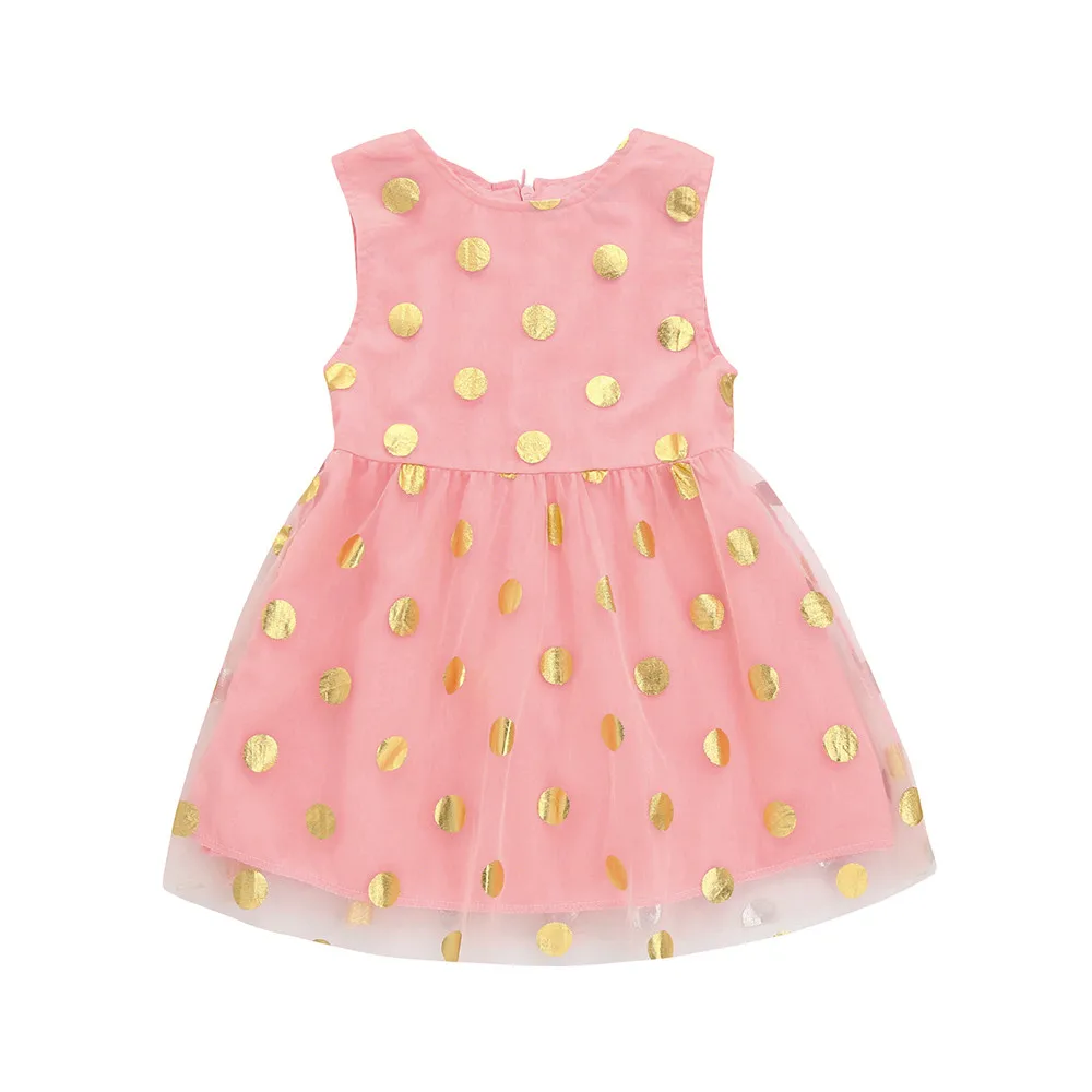 Платье для банкета платье-пачка в горошек маленьких девочек одежда на молнии без