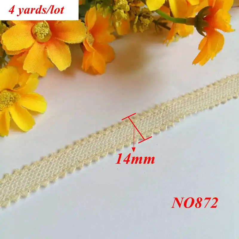 2-5 ярдов/партия хлопчатобумажная кружевная лента бежевого цвета для шитья