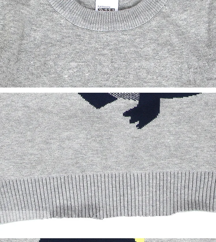 Autumn Winter Hot Sale Baby Boys Clothes Sweater Pattern Cartoon Dinosaur Cotton Soft Pullover Preppy Style Student Sweater