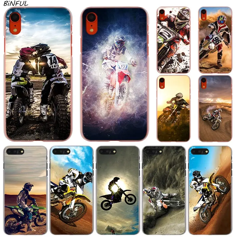 Мото Кросс мото спорт Горячая Мода Прозрачный жесткий чехол для телефона с