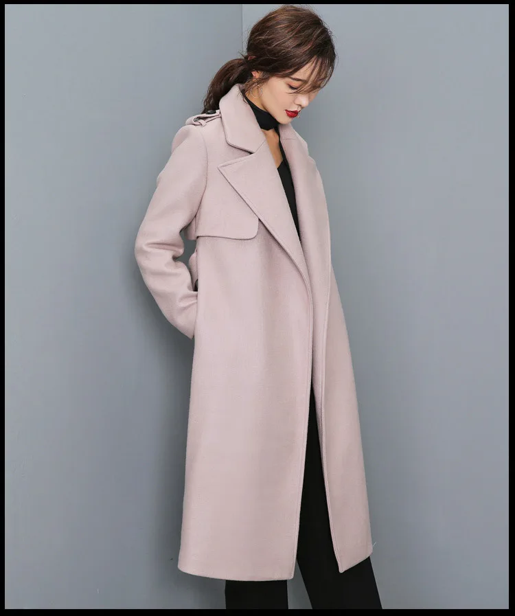 Новинка 2018 модные женские шерстяные пальто элегантные длинные приталенные