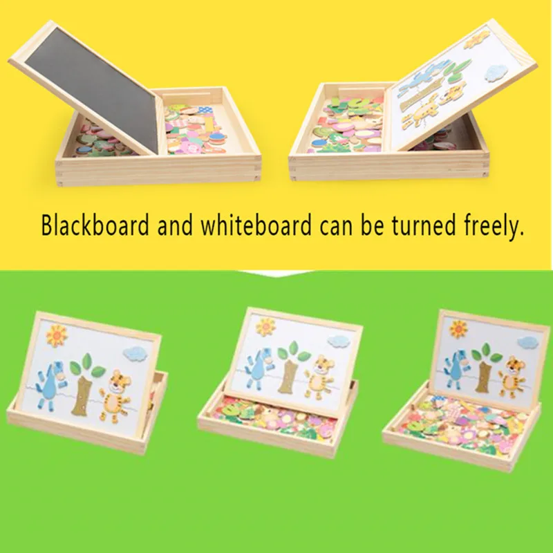 Деревянная магнитная головоломка Монтессори 100 + штук игрушки для детей|Пазлы| |