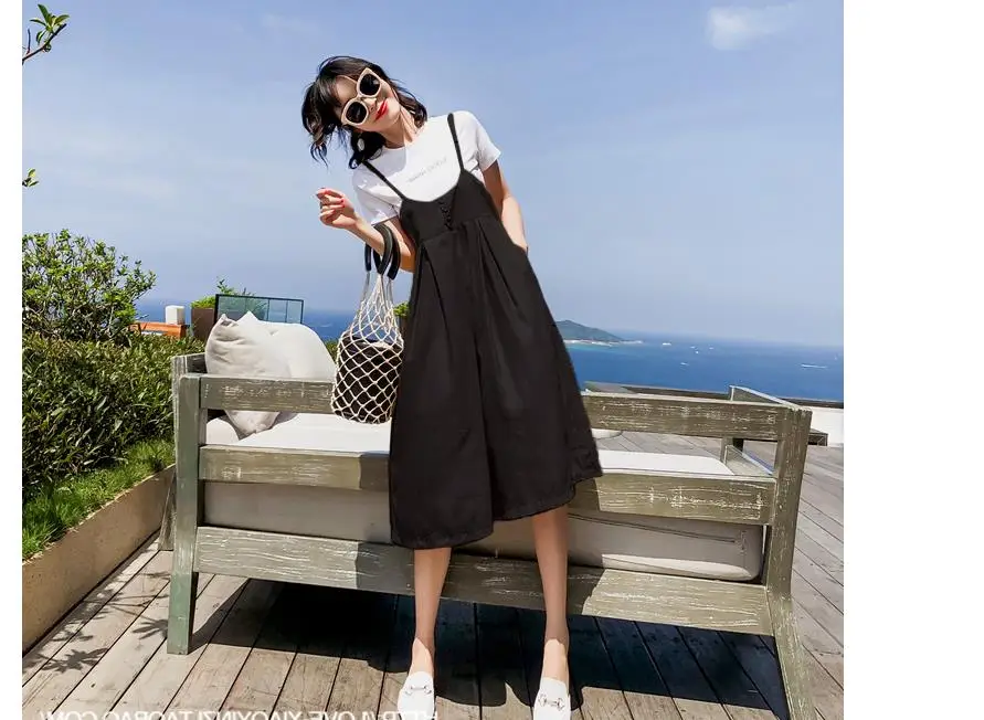 Свободные брюки для беременных ремень нагрудник одежда полных женщин