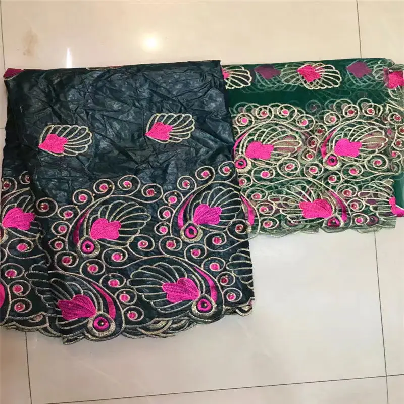 2017 New France BAZIN riche getzner fabric with Embroidery african lace Fabric 5+2yards free shipping Nigeria | Дом и сад