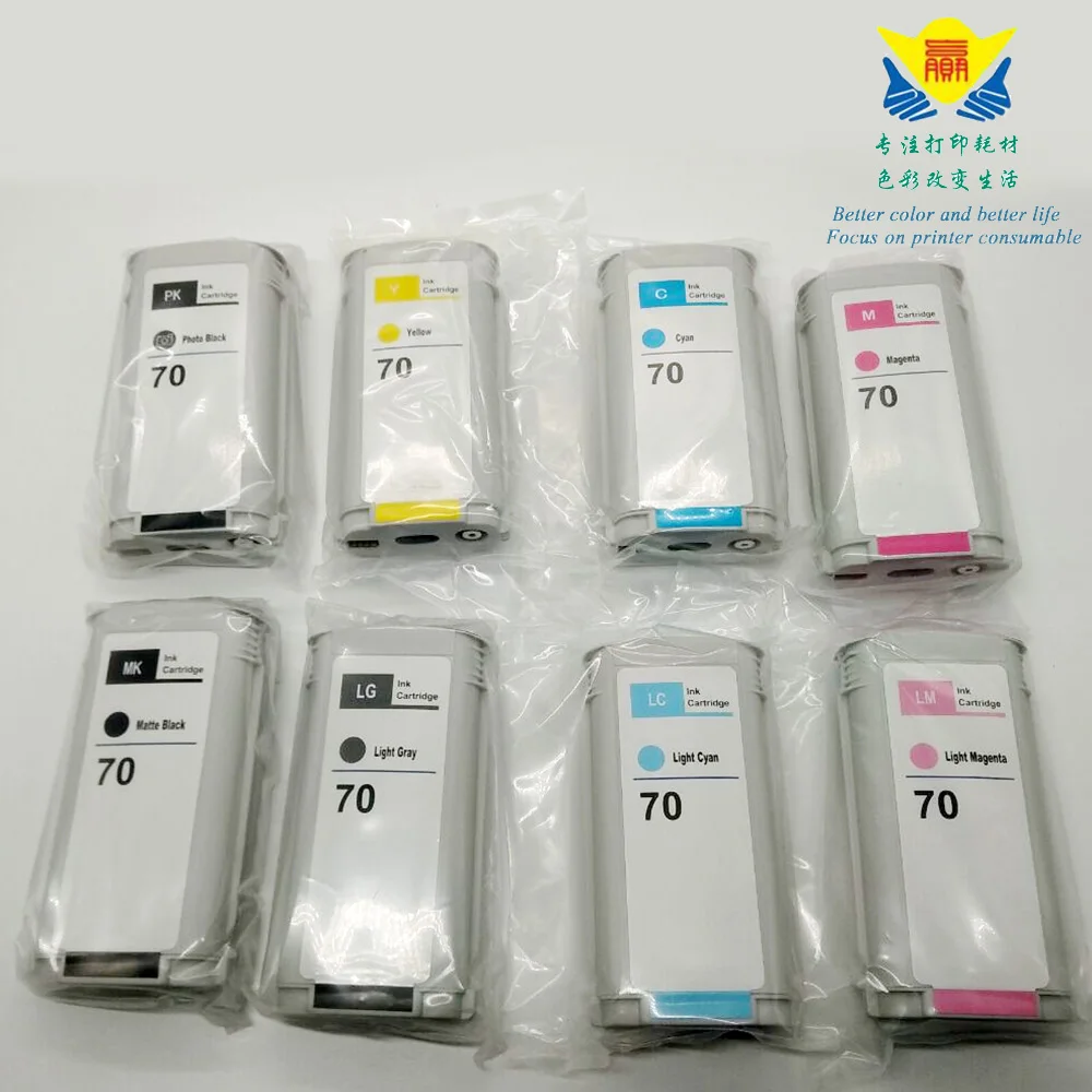 JIANYINGCHEN Восстановленный картридж для hp 70 для Designjet Z2100 Z3100 Z3200 принтера(8 шт./лот) продвижение