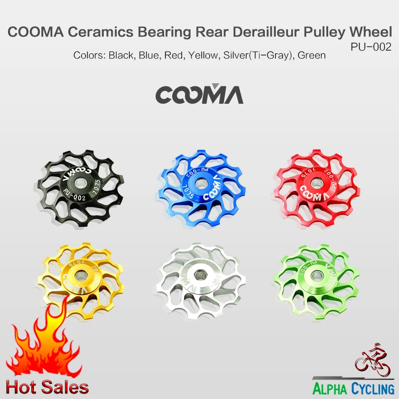 

CNC Aluminum Alloy Wheel for Shimano & Sram XX, XO, X9, X7 Rear Mech Derailleur, Ceramic Bearing, Pu002