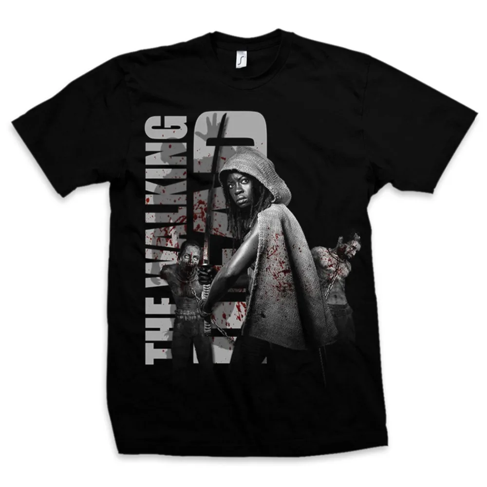 Michonne-Футболка-зомби Ходячие мертвецы Рик Дэрил Диксон 2019 Новая модная брендовая