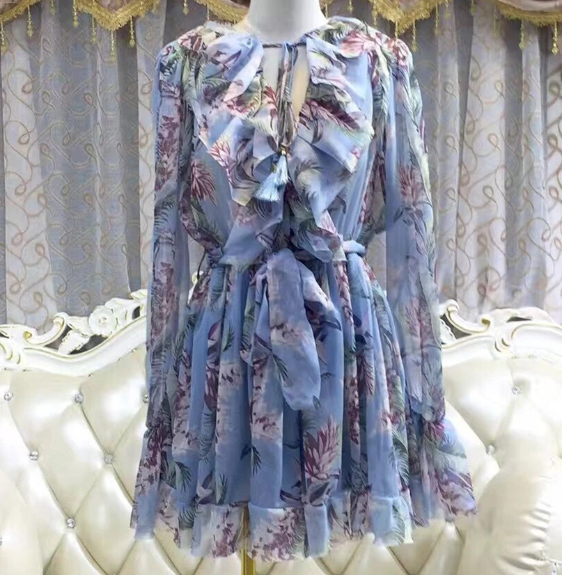 2018 новые осенние женские Платья с цветочным принтом сексуальные винтажные