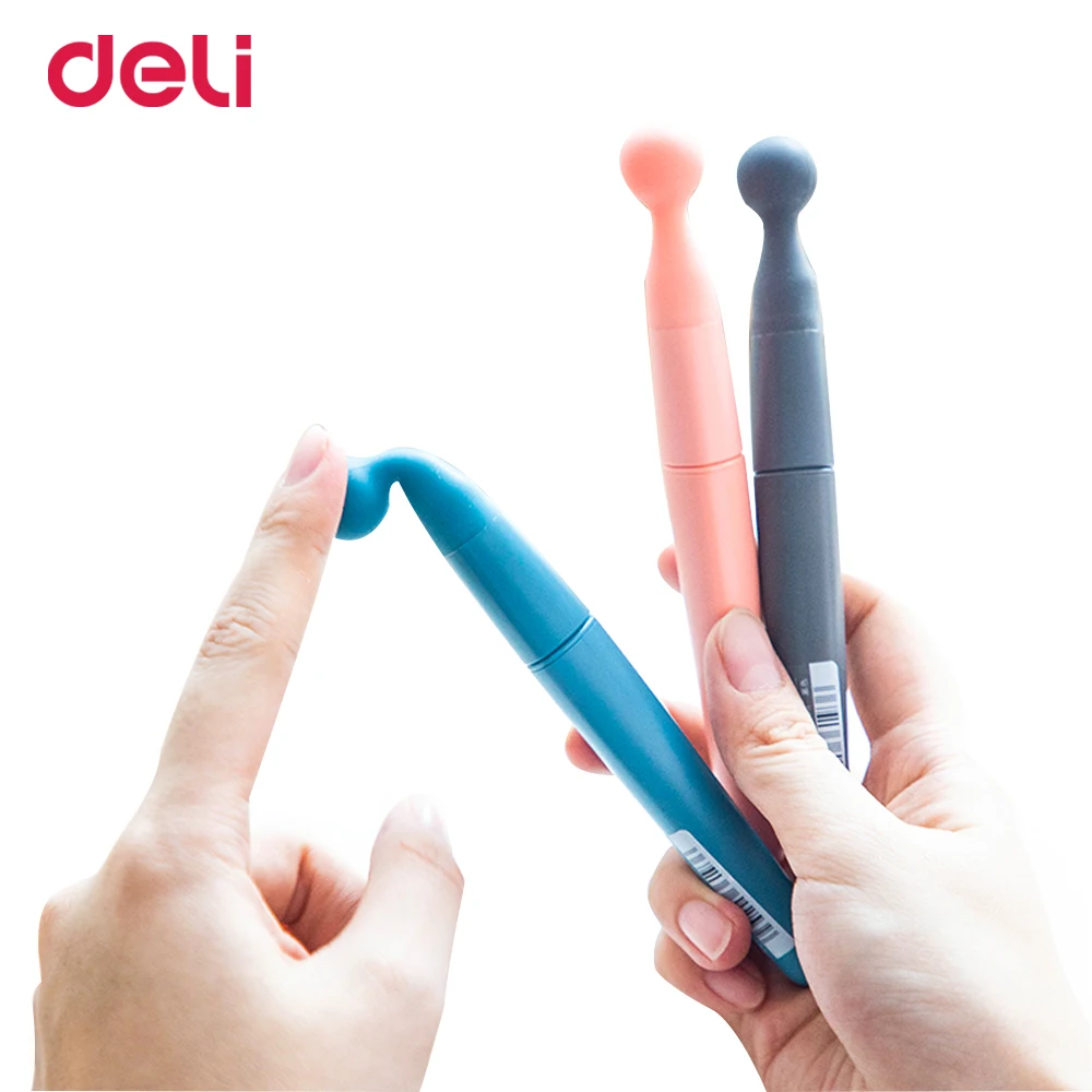 Deli cute 3 шт. 0,5 мм черные чернила гелевая ручка для творчества простая декомпрессионная ручка пули Перо fun Канцелярия: ручка с подписью
