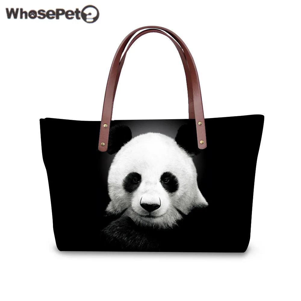 WHOSEPET женская сумка принт панды с ручкой сверху большая клатч для покупок женские