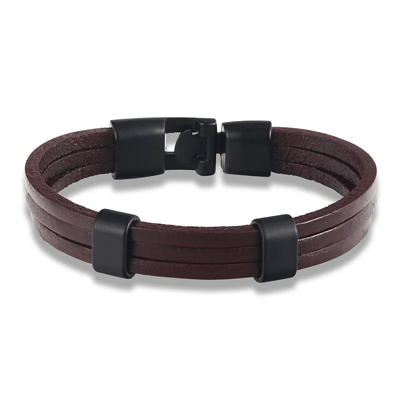 Горячая Мода черный сплав мужской браслет Высокое качество Ретро Кожаный смелый