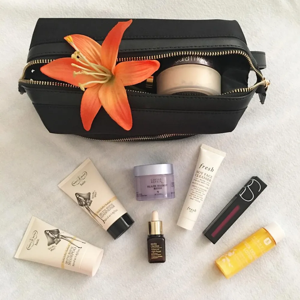 Дорожная косметичка для Для женщин Портативный Кожаный несессер висит макияж