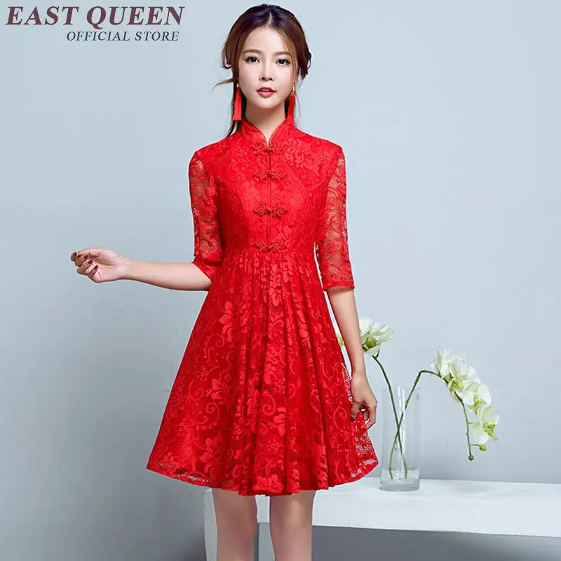 Новые китайские женские платья 2018 летние винтажные Ципао короткие улучшенные