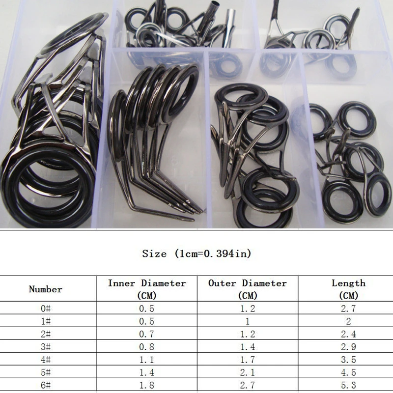 35 шт. 7 размеров удочка направляющее кольцо набор наконечников для ремонта удочки