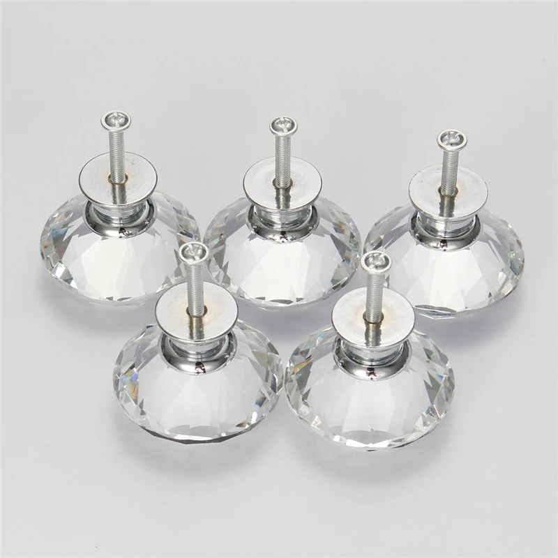 MTSPACE 1 шт. 40 мм Алмазная форма прозрачное Хрустальное стекло резка дверные ручки